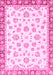 Machine Washable Oriental Pink Traditional Rug, wshabs2965pnk