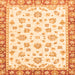 Square Oriental Orange Traditional Rug, abs2965org