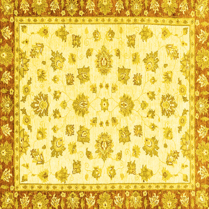 Square Oriental Yellow Traditional Rug, abs2965yw