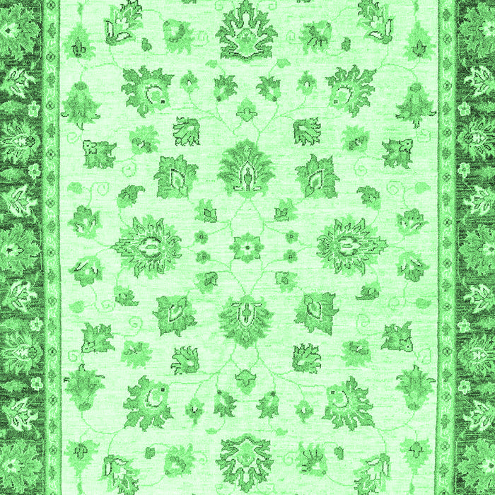 Machine Washable Oriental Emerald Green Traditional Area Rugs, wshabs2965emgrn