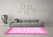 Machine Washable Oriental Pink Traditional Rug in a Living Room, wshabs2965pnk