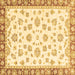 Square Oriental Brown Traditional Rug, abs2965brn