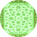 Round Oriental Green Traditional Rug, abs2965grn