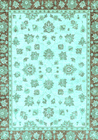 Oriental Light Blue Traditional Rug, abs2965lblu