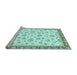 Sideview of Machine Washable Oriental Light Blue Traditional Rug, wshabs2965lblu