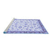 Sideview of Machine Washable Oriental Blue Traditional Rug, wshabs2965blu