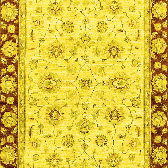 Machine Washable Oriental Yellow Traditional Rug, wshabs2966yw