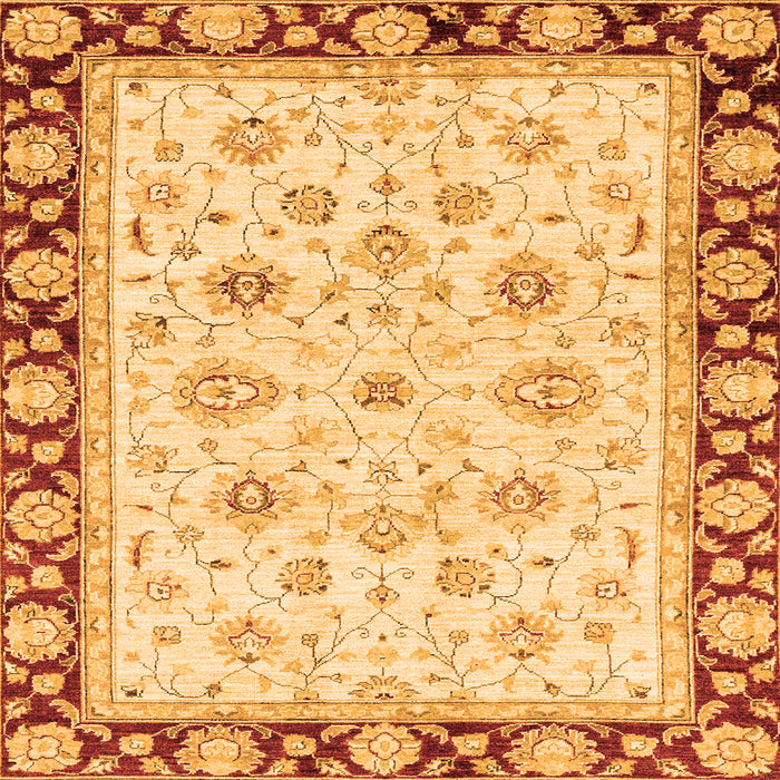 Square Oriental Orange Traditional Rug, abs2966org