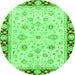 Round Oriental Green Traditional Rug, abs2966grn