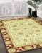 Abstract Cinnamon Brown Oriental Rug in Family Room, abs2966