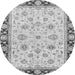 Round Machine Washable Oriental Gray Traditional Rug, wshabs2966gry