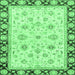 Square Oriental Emerald Green Traditional Rug, abs2966emgrn