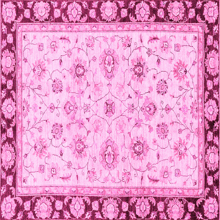Square Oriental Pink Traditional Rug, abs2966pnk