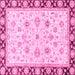 Square Oriental Pink Traditional Rug, abs2966pnk