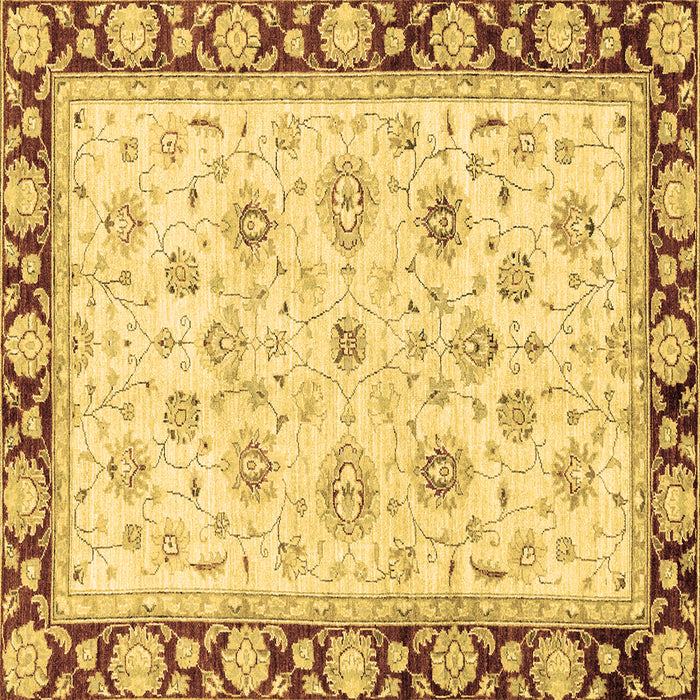 Square Oriental Brown Traditional Rug, abs2966brn
