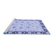 Sideview of Machine Washable Oriental Blue Traditional Rug, wshabs2966blu