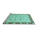 Sideview of Machine Washable Oriental Light Blue Traditional Rug, wshabs2966lblu