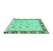 Sideview of Machine Washable Oriental Turquoise Traditional Area Rugs, wshabs2966turq