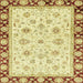 Square Machine Washable Abstract Cinnamon Brown Rug, wshabs2966