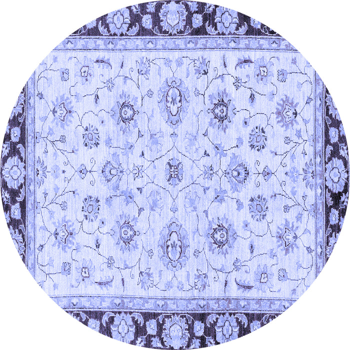 Round Oriental Blue Traditional Rug, abs2966blu