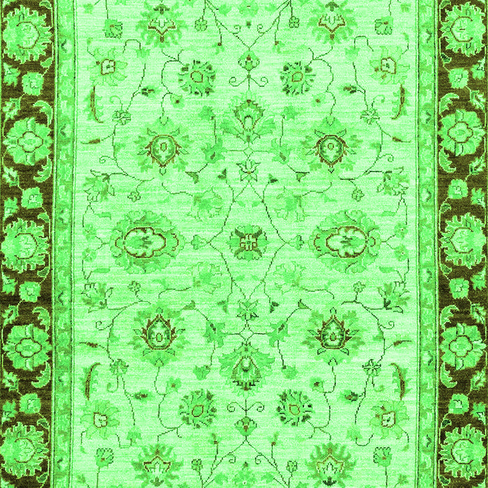 Machine Washable Oriental Green Traditional Area Rugs, wshabs2966grn