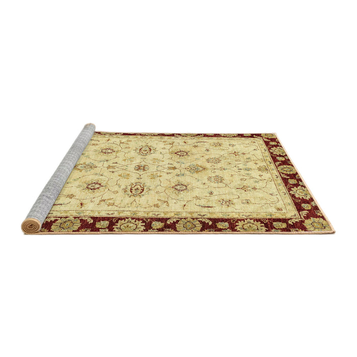 Sideview of Machine Washable Abstract Chocolate Brown Rug, wshabs2967