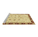 Sideview of Machine Washable Abstract Chocolate Brown Rug, wshabs2967