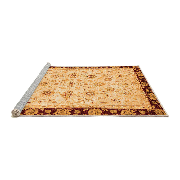 Sideview of Machine Washable Oriental Orange Traditional Area Rugs, wshabs2967org