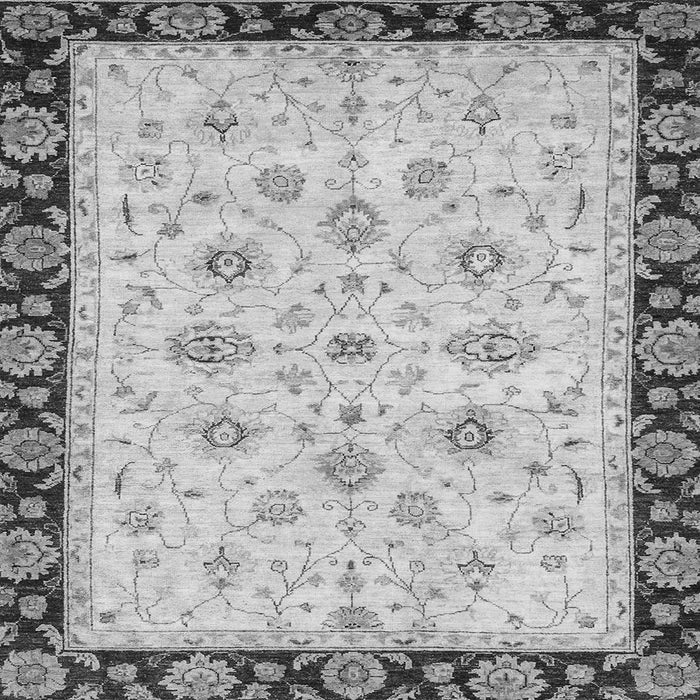 Square Machine Washable Oriental Gray Traditional Rug, wshabs2967gry