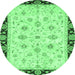 Round Oriental Emerald Green Traditional Rug, abs2967emgrn