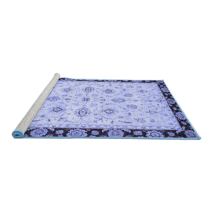 Sideview of Machine Washable Oriental Blue Traditional Rug, wshabs2967blu