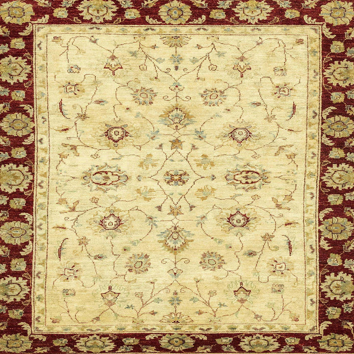 Square Abstract Chocolate Brown Oriental Rug, abs2967