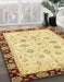 Abstract Chocolate Brown Oriental Rug in Family Room, abs2967