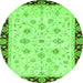 Round Oriental Green Traditional Rug, abs2967grn