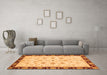 Machine Washable Oriental Orange Traditional Area Rugs in a Living Room, wshabs2967org