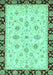 Machine Washable Oriental Turquoise Traditional Area Rugs, wshabs2967turq