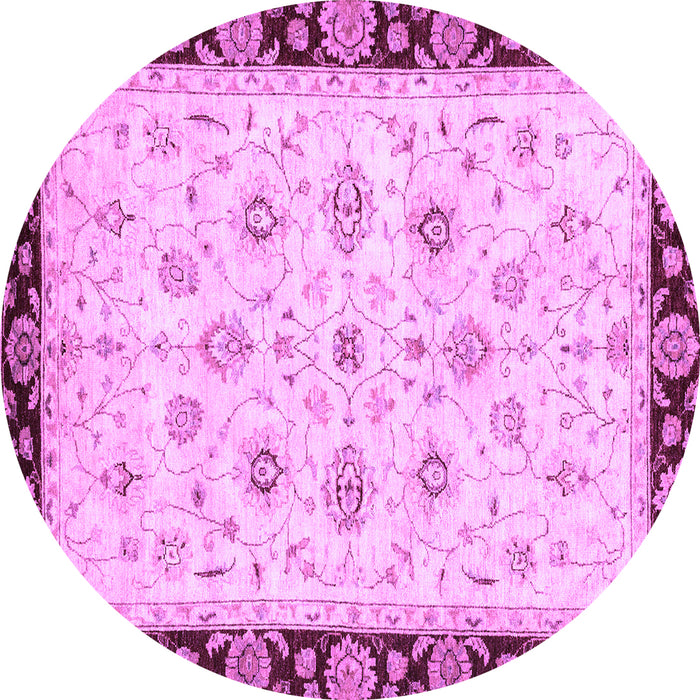 Round Oriental Purple Traditional Rug, abs2967pur