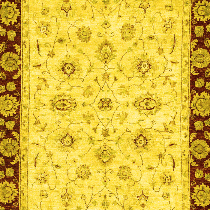 Machine Washable Oriental Yellow Traditional Rug, wshabs2967yw
