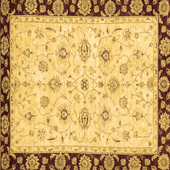 Square Machine Washable Oriental Brown Traditional Rug, wshabs2967brn