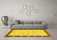 Machine Washable Oriental Yellow Traditional Rug, wshabs2967yw