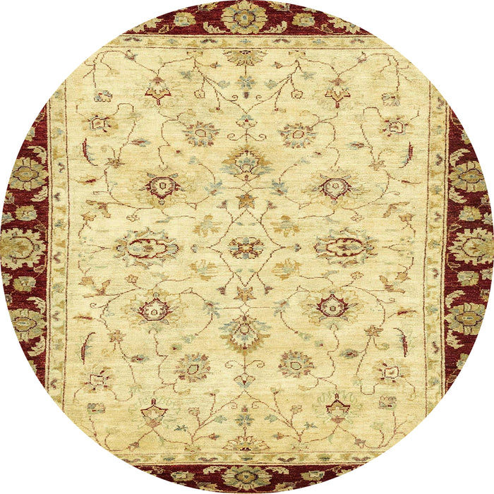 Round Machine Washable Abstract Chocolate Brown Rug, wshabs2967