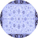 Round Oriental Blue Traditional Rug, abs2967blu