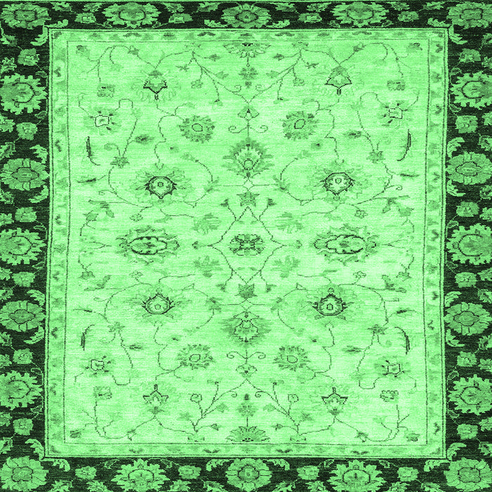 Square Oriental Emerald Green Traditional Rug, abs2967emgrn