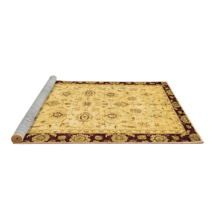 Sideview of Machine Washable Oriental Brown Traditional Rug, wshabs2967brn