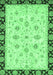 Machine Washable Oriental Emerald Green Traditional Area Rugs, wshabs2967emgrn