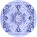 Round Abstract Blue Modern Rug, abs2968blu