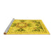 Sideview of Machine Washable Abstract Yellow Modern Rug, wshabs2968yw