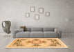 Machine Washable Abstract Orange Modern Area Rugs in a Living Room, wshabs2968org