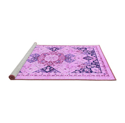Sideview of Machine Washable Abstract Purple Modern Area Rugs, wshabs2968pur
