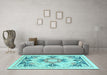 Machine Washable Abstract Light Blue Modern Rug in a Living Room, wshabs2968lblu